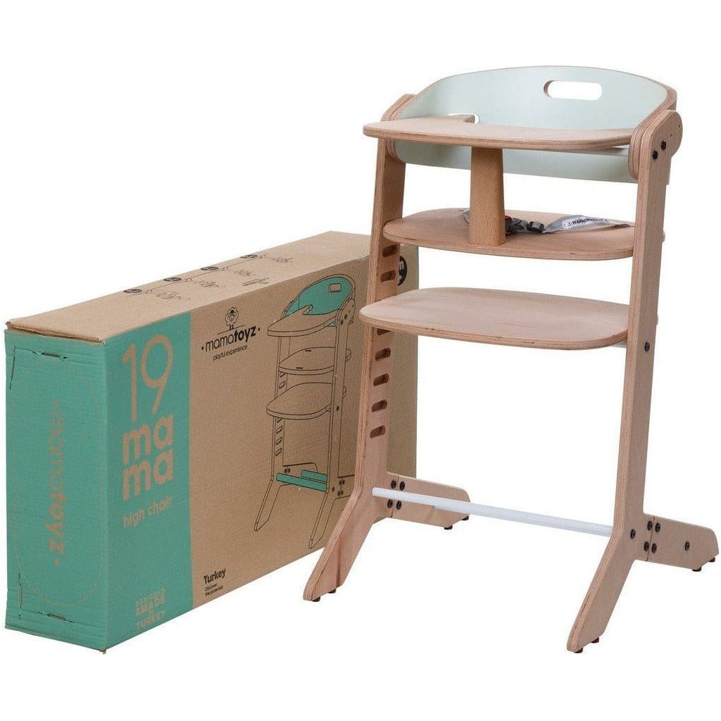 MamaToyz Mama High Chair next to its box