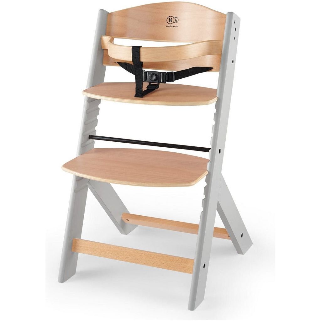 Kinderkraft Enock High Chair - Grey Wood front