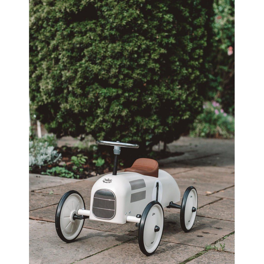 Vilac Classic Ride-On Racing Car - 18m+ - Off White on patrio