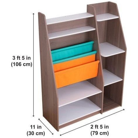 KidKraft Pocket Storage Bookshelf - Gray Ash dimensions