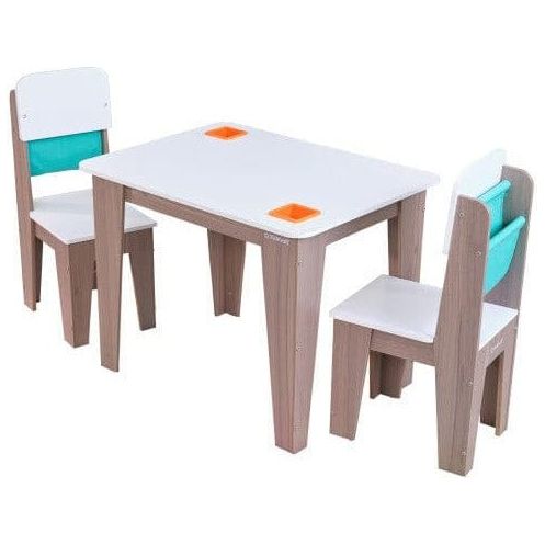 KidKraft Pocket Storage Table & 2 Chair Set - Gray Ash
