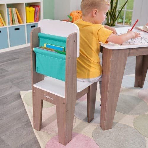 rear of chair from KidKraft Pocket Storage Table & 2 Chair Set - Gray Ash