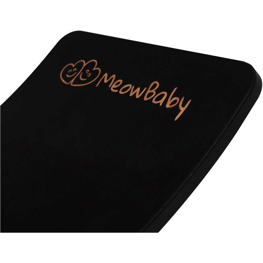 MeowBaby - Wooden Balance Board - 80cm x 30cm - Black logo close up