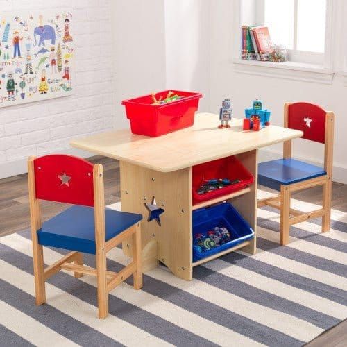 KidKraft Star Table & Chair Set with storage box on top