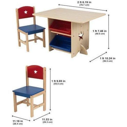 KidKraft Star Table & Chair Set dimensions