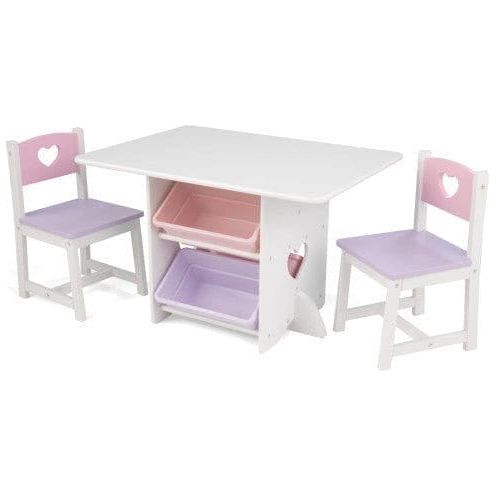 KidKraft Heart Table & Chair Set sorage containers