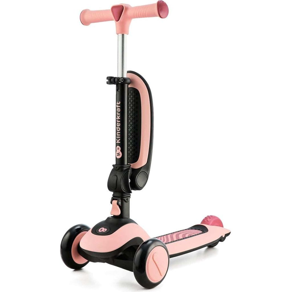 KinderKraft Halley Seated to Standing Scooter - Rose Pink front left