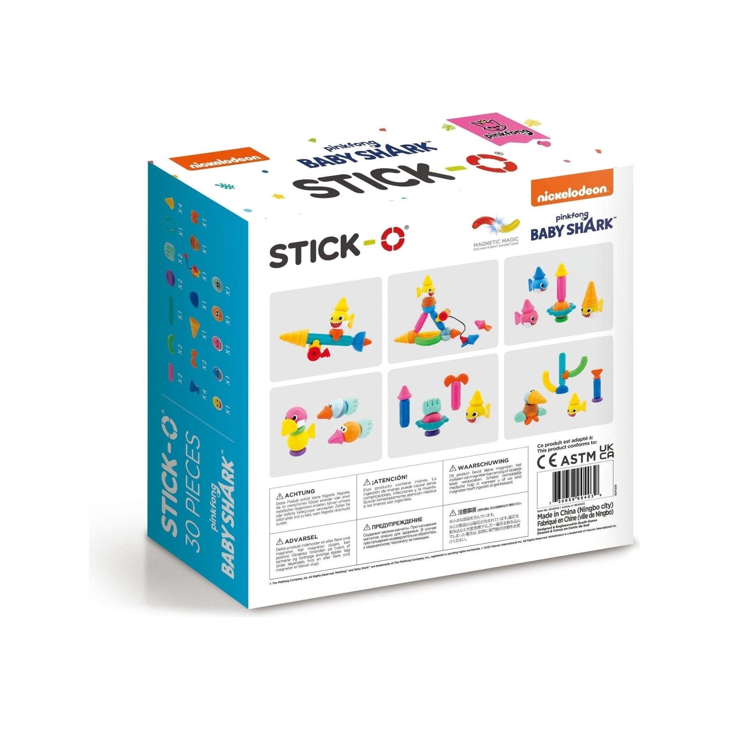 Magformers Stick-O Baby Shark Friends Set back of box