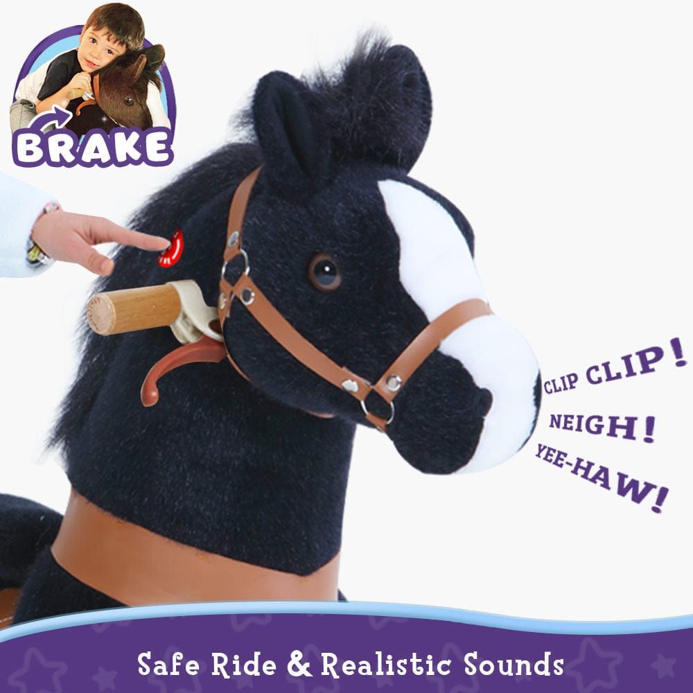 PonyCycle® Horse Age 4-8 Black head close up with sounds