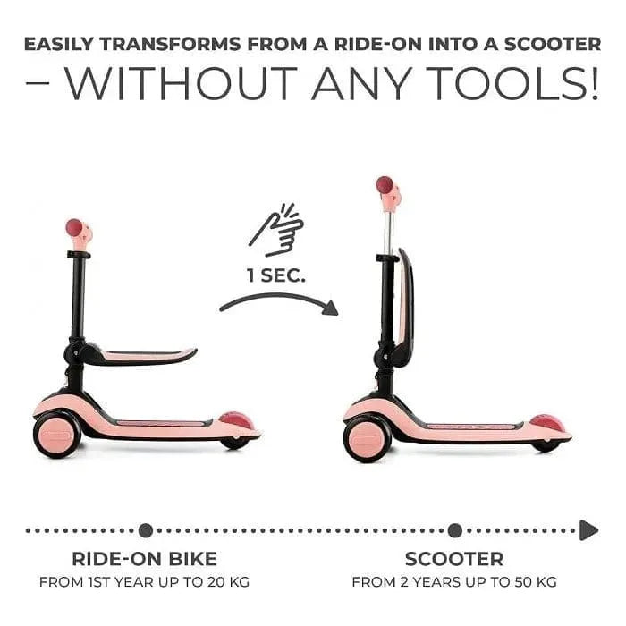 KinderKraft Halley Seated to Standing Scooter - Rose Pink adjustment instructions