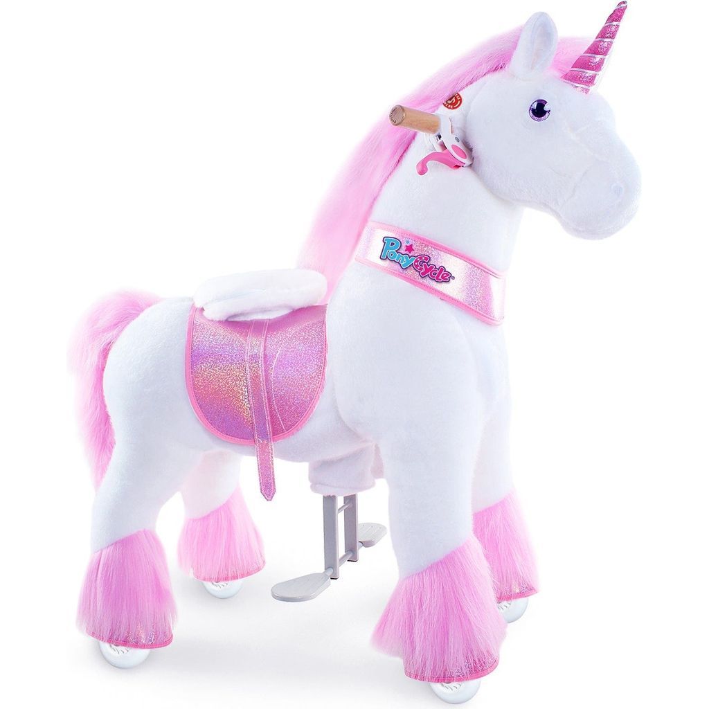Ponycycle Ride-on Plush Unicorn Age 4-8 Pink