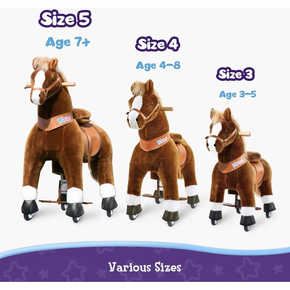 Ponycycle Ride-on Pony Toy Age 4-8 Brown age and size guide