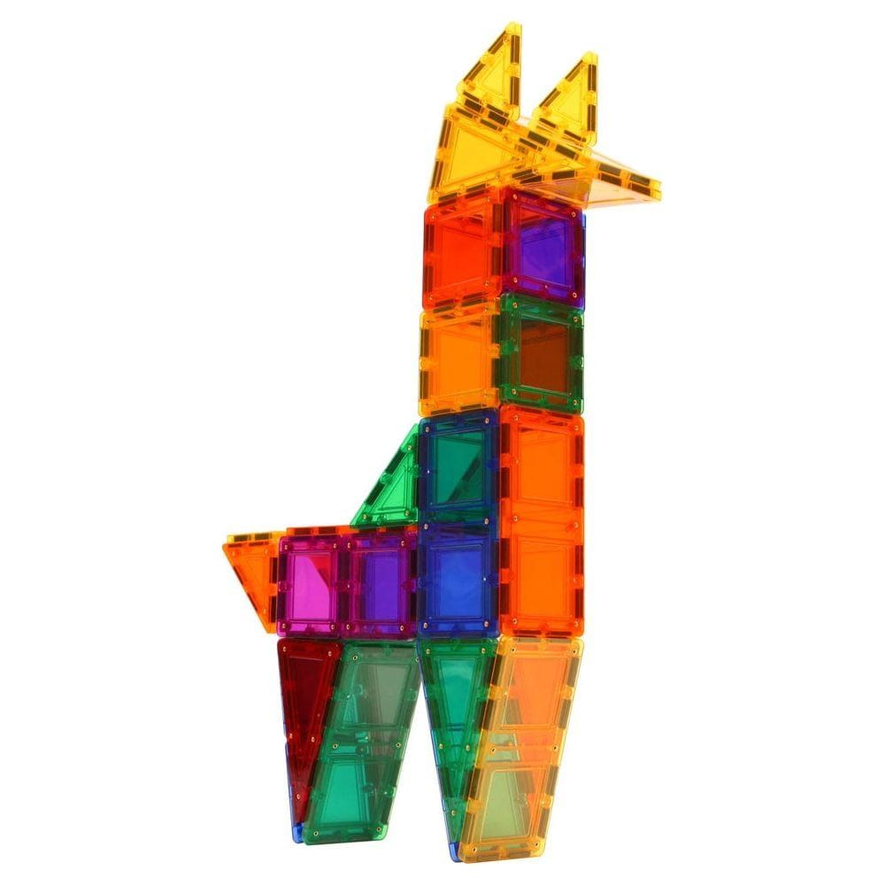 giraffe shape made from Magformers TileBlox Construction Toy Rainbow 104 Piece Set box 
