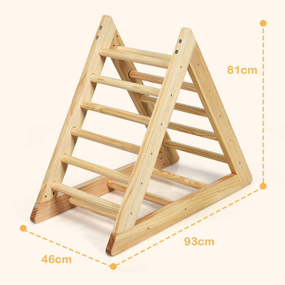 Children Wooden Climbing Ladder with 3 Difficulty Levels