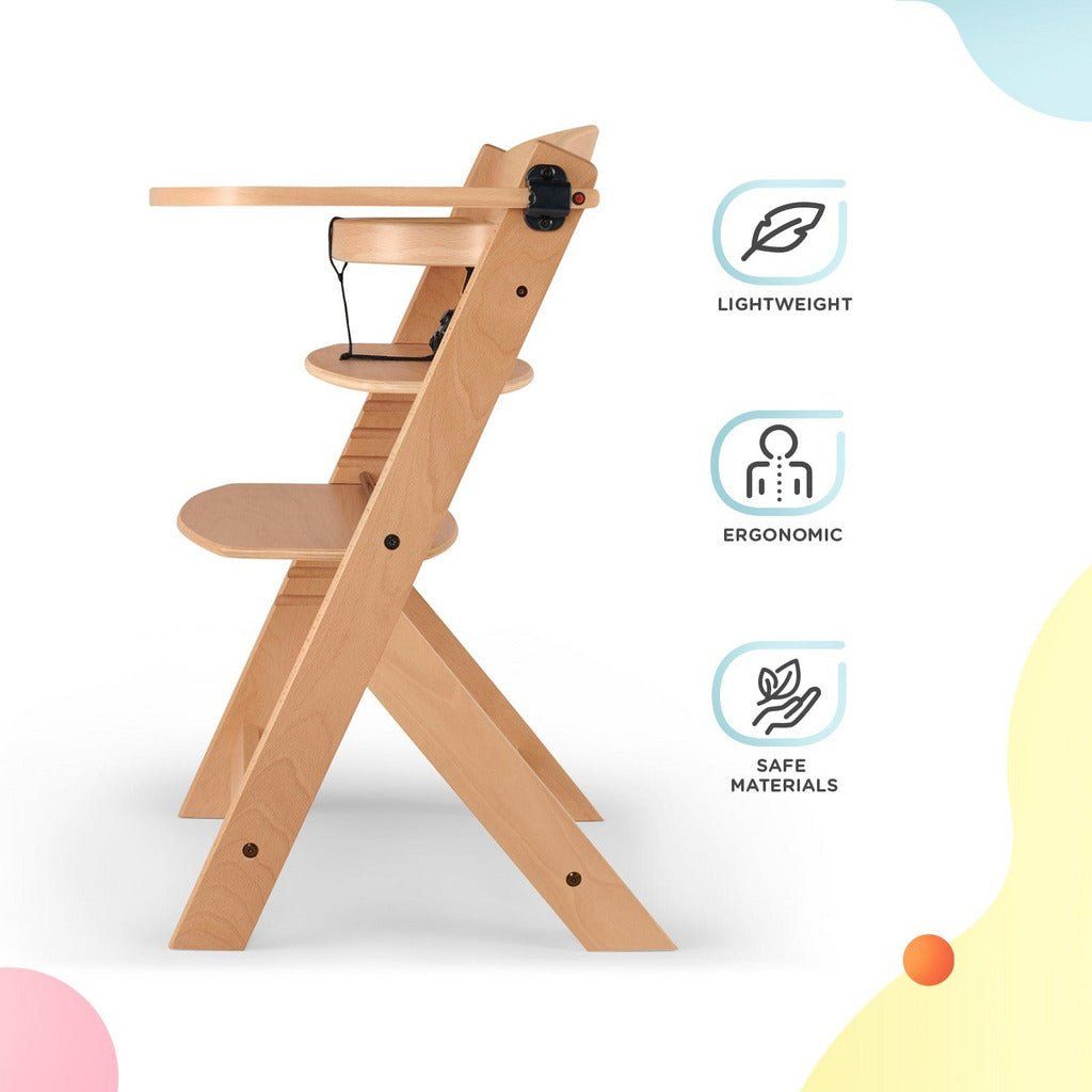 Kinderkraft Enock High Chair side view with features listed