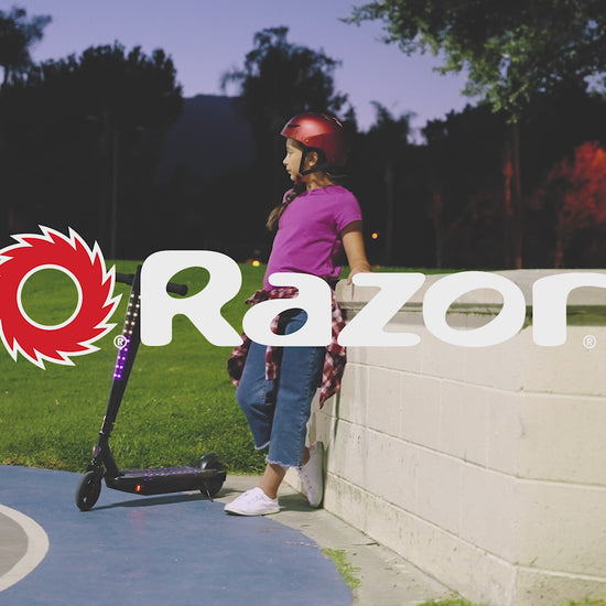 video of girl with Razor Sonic Glow Bluetooth 24 Volt Scooter