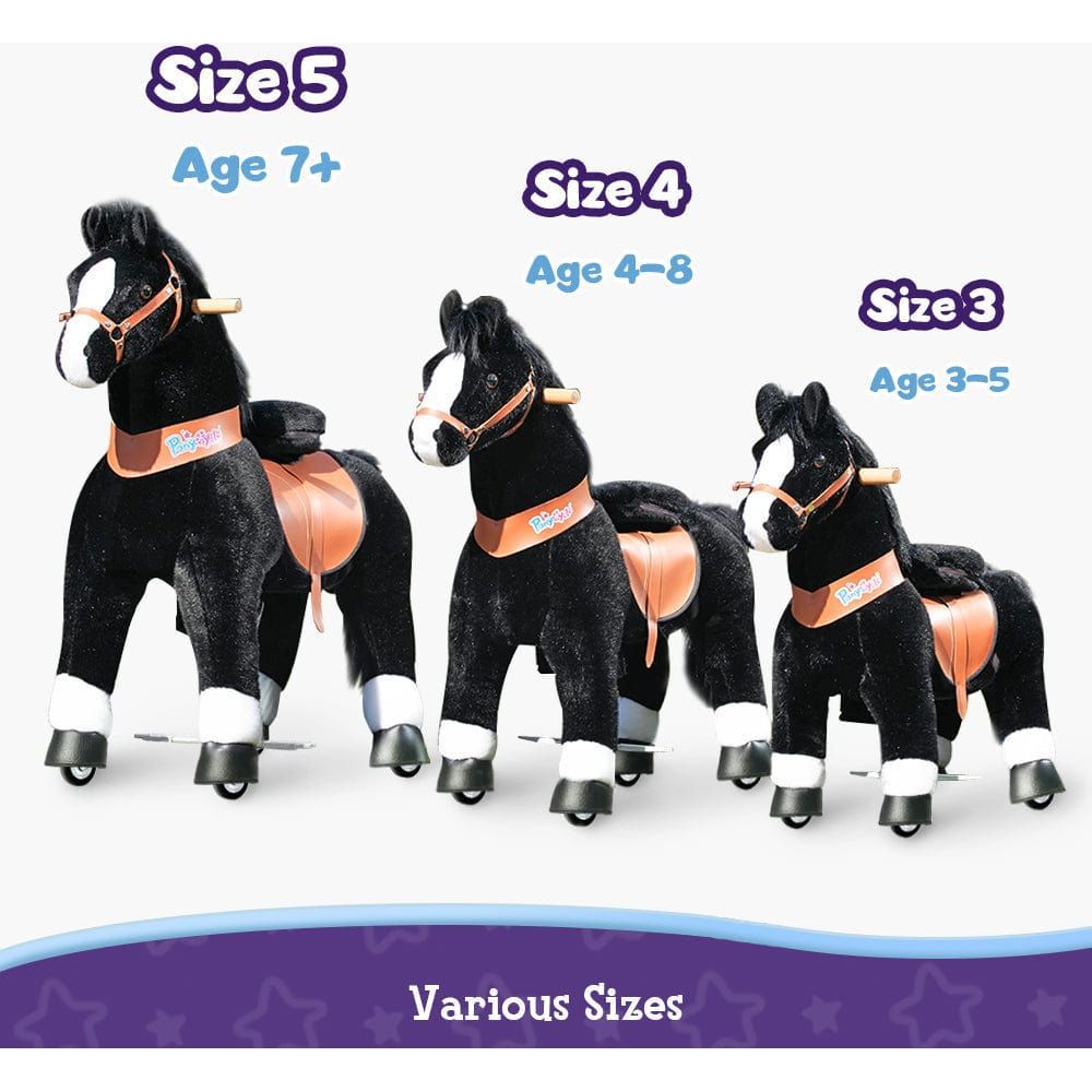 Ponycycle Horse Toy Age 3-5 - Black age and size guide