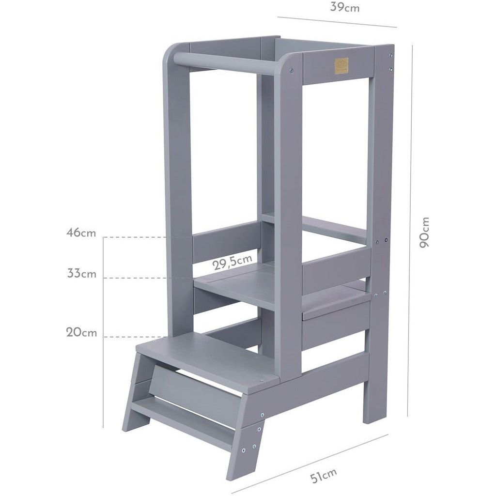 Wooden Kitchen Helper - Learning Tower - Dark Grey dimensions