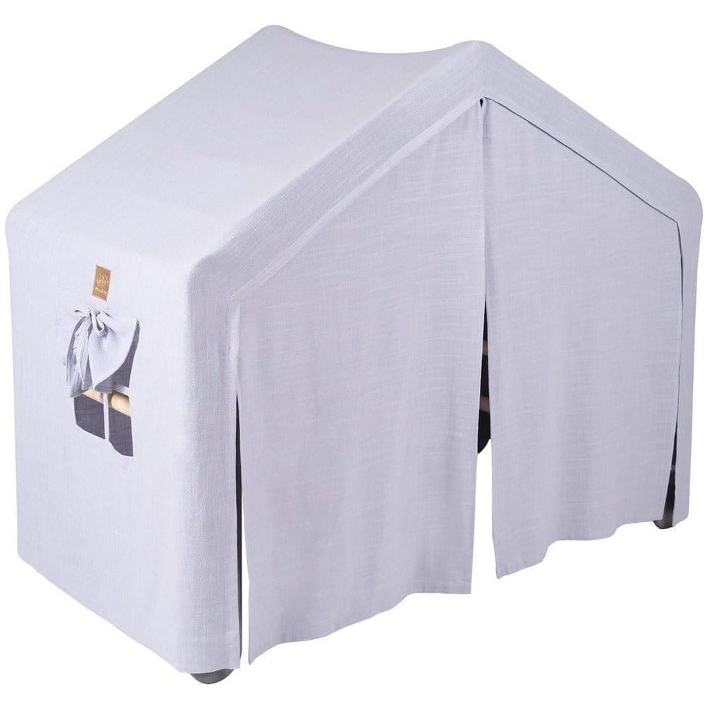 Indoor Ladder Playhouse with grey tent cover closed