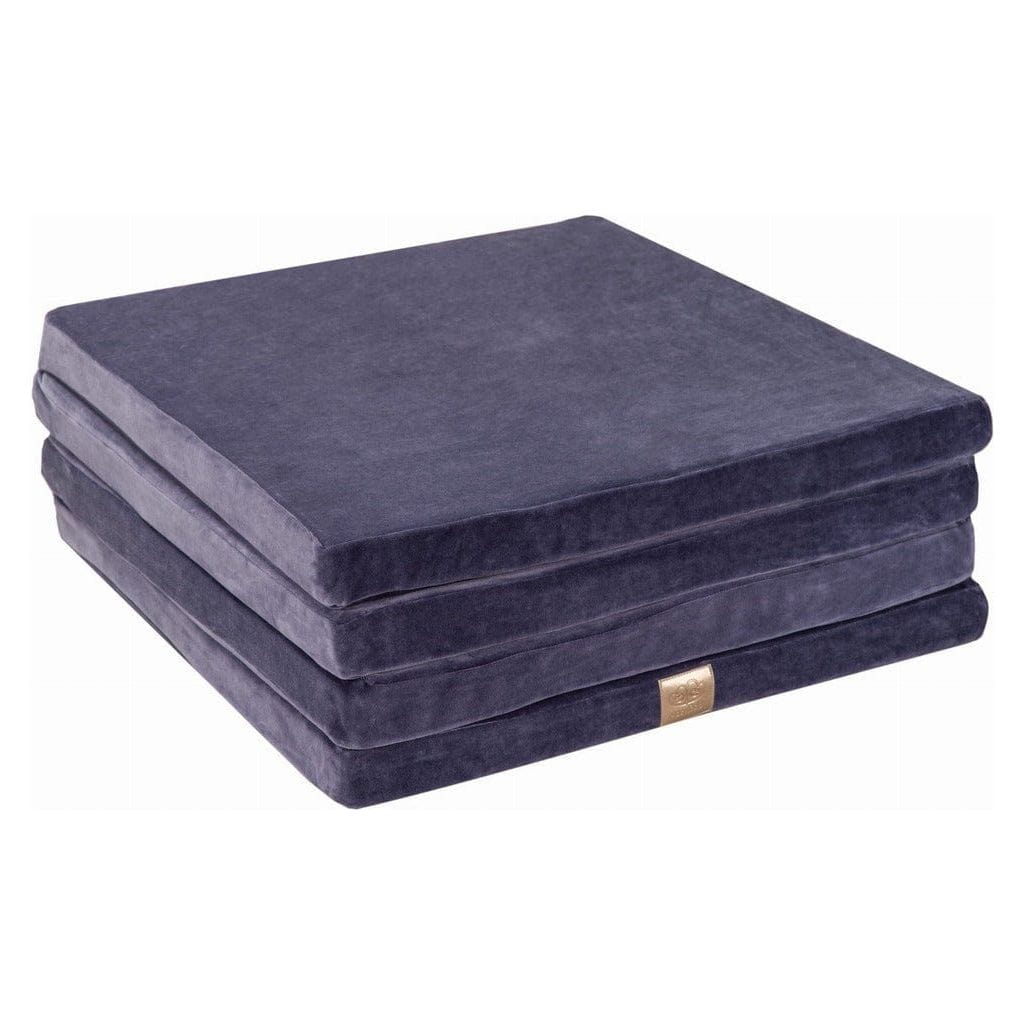 Meow Baby Square Foldable Baby Play Mat in indigo stacked