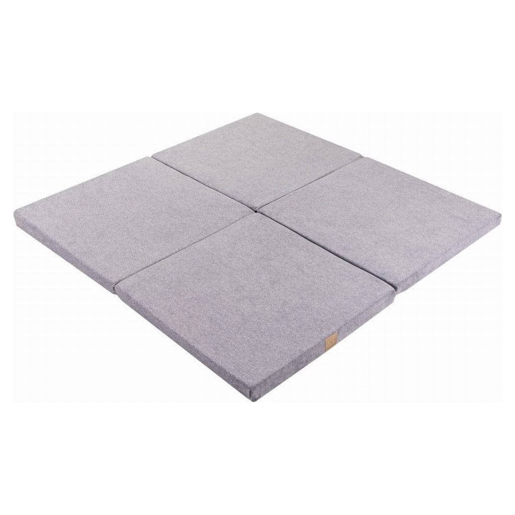 Meow Baby Square Foldable Baby Play Mat in steel on floor