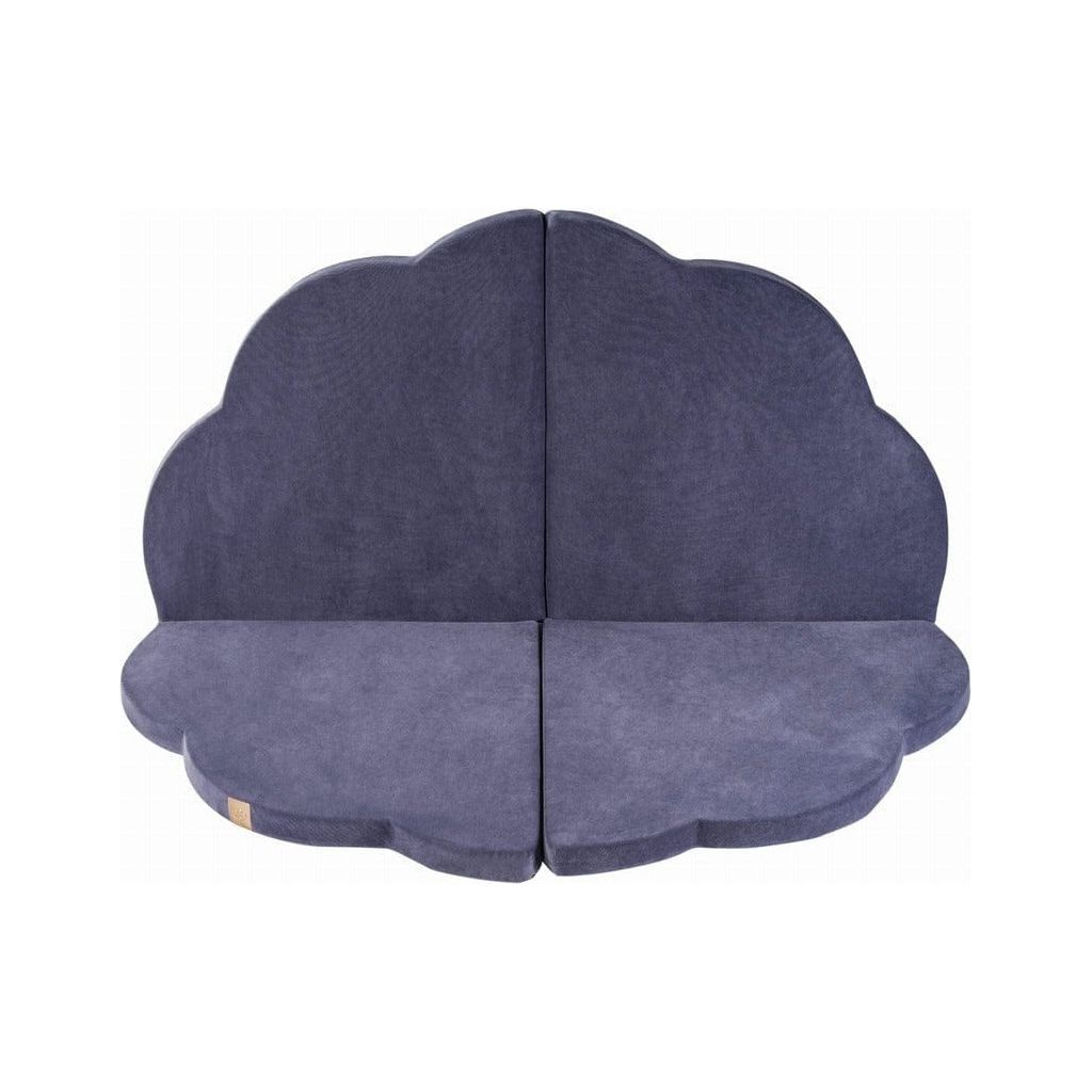 Meow Baby Cloud Shaped Foldable Baby Play Mat folded in blue