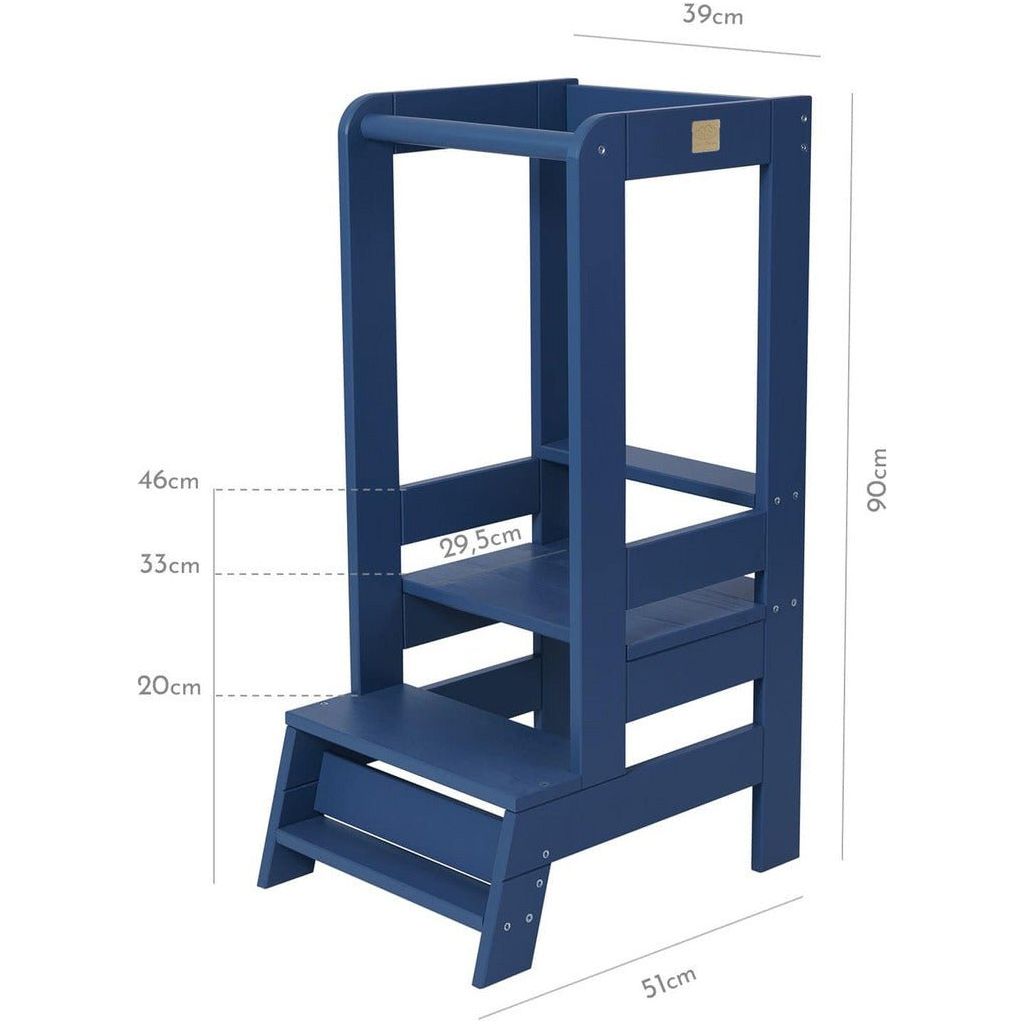 Wooden Kitchen Helper - Learning Tower - Blue dimensions