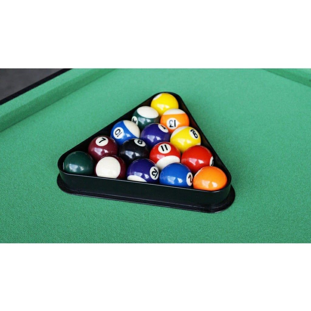 close up of balls in triangle of Gamesson 4-foot Ucla Pool Table