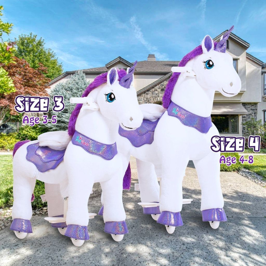 Ponycycle Model E Unicorn Riding Toy Age 3-5 age and size guide