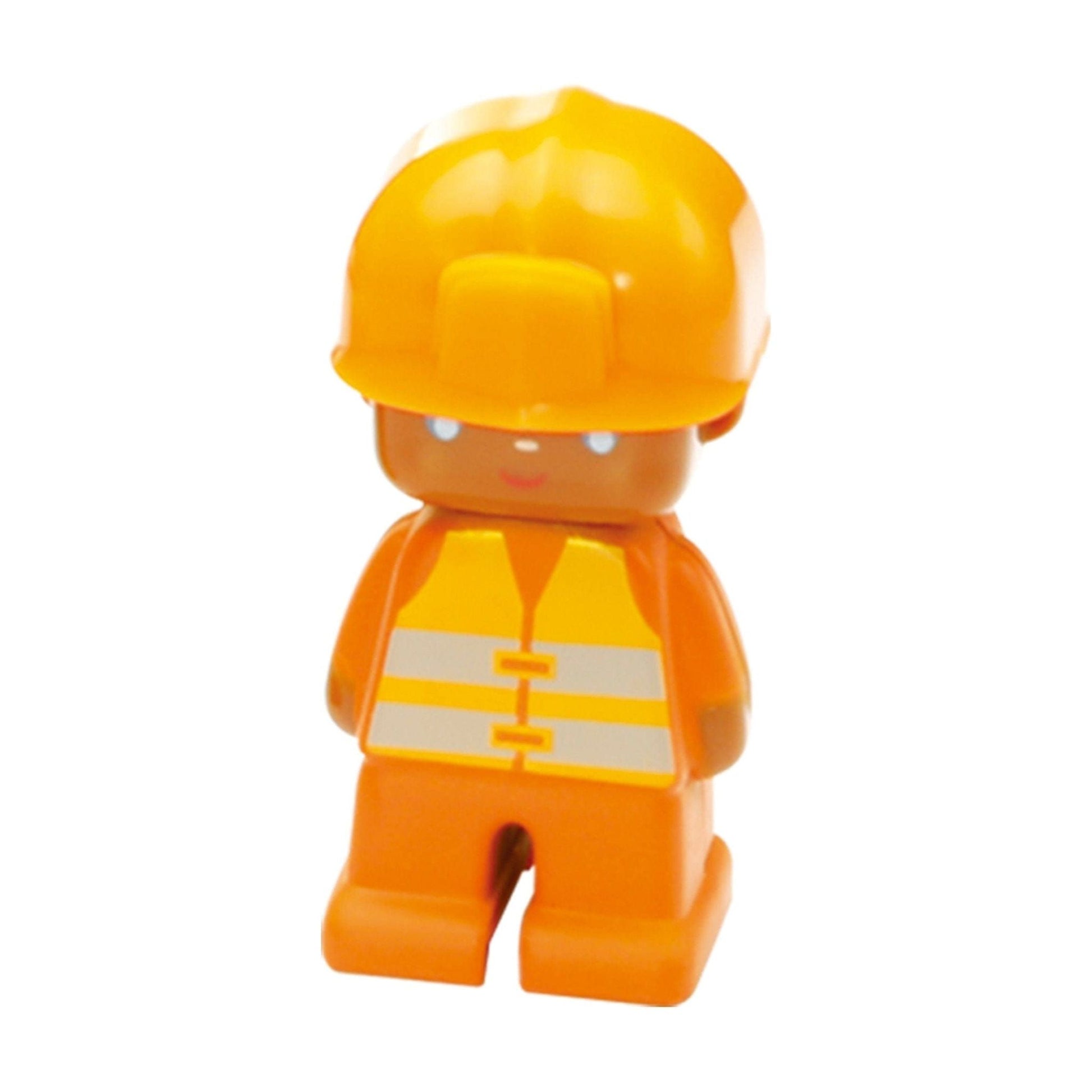 building site figure with hardhat from Magformers Amazing Construction 50 Piece Set