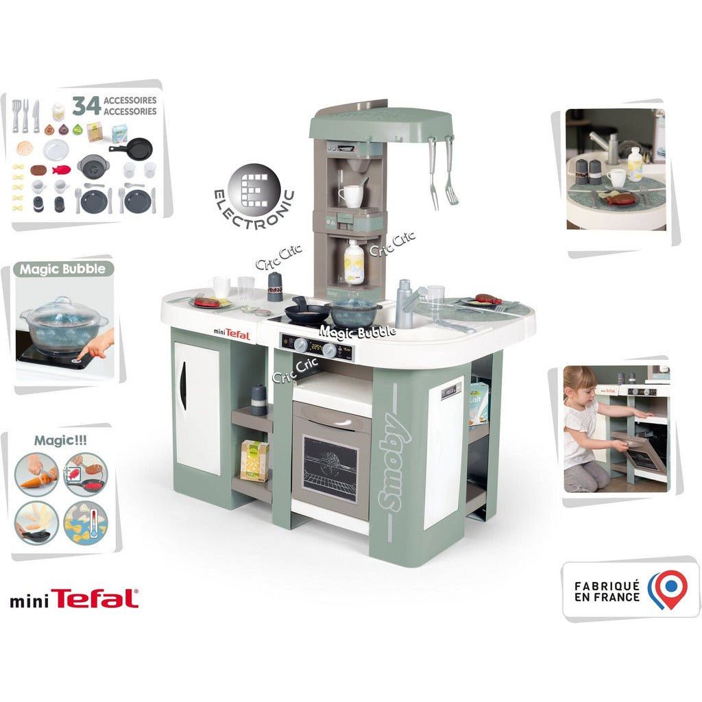 multiple features of Smoby Tefal Studio XL Bubble Kitchen 