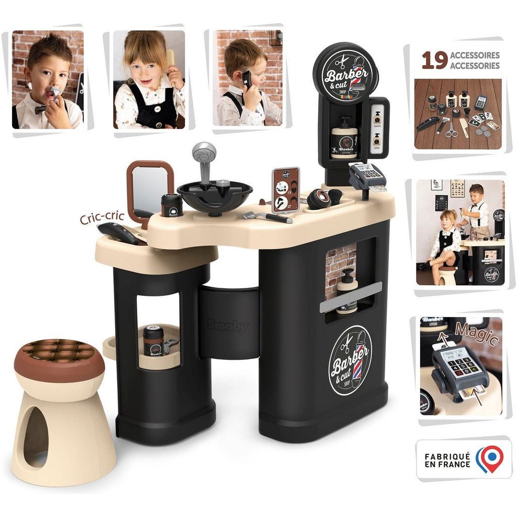 features and accessories of Smoby Barber Shop