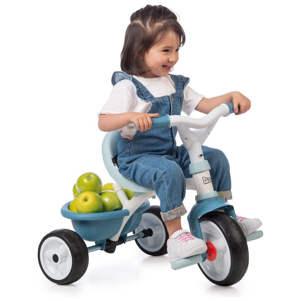 girl riding blue Smoby Be Move Trike