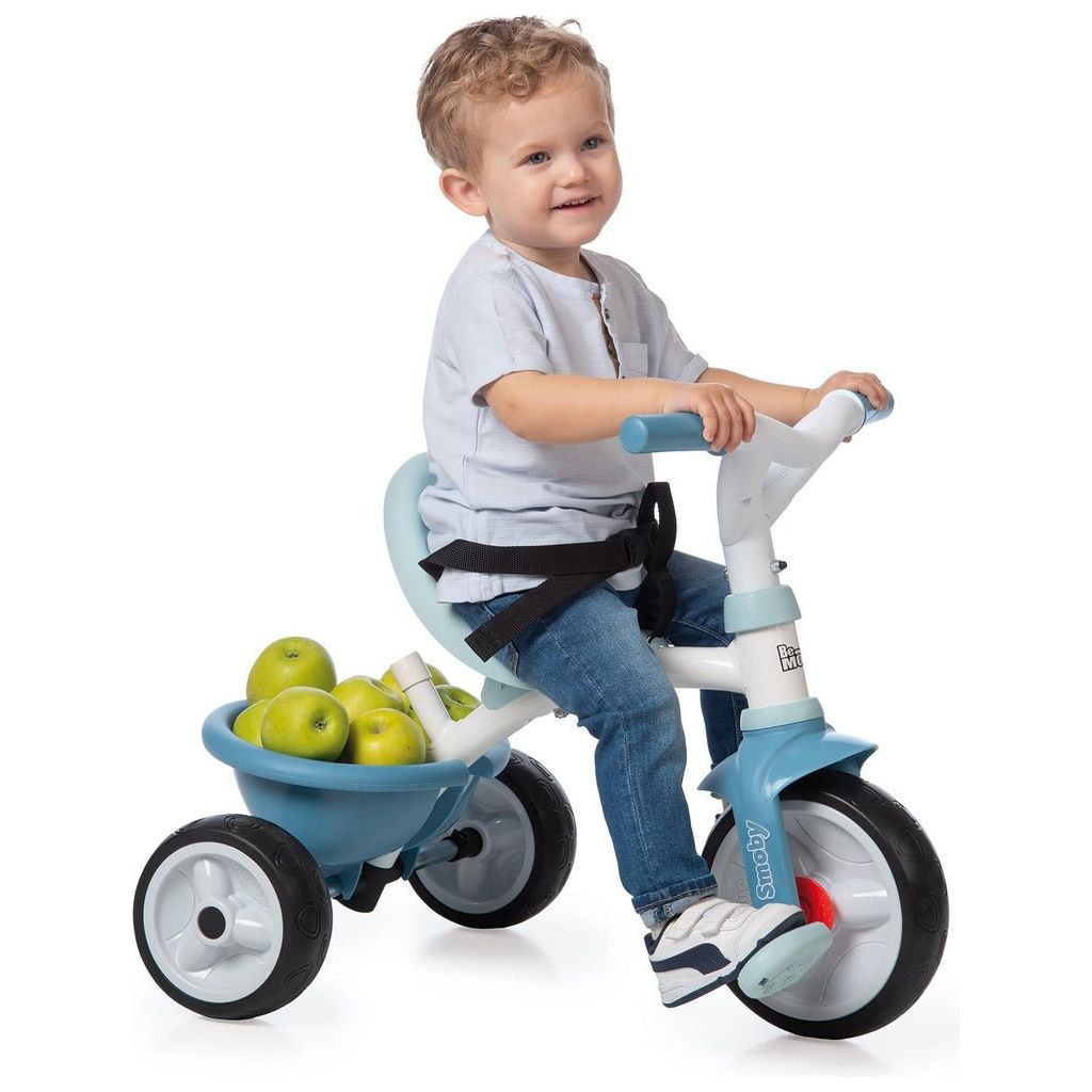 boy riding blue Smoby Be Move Trike