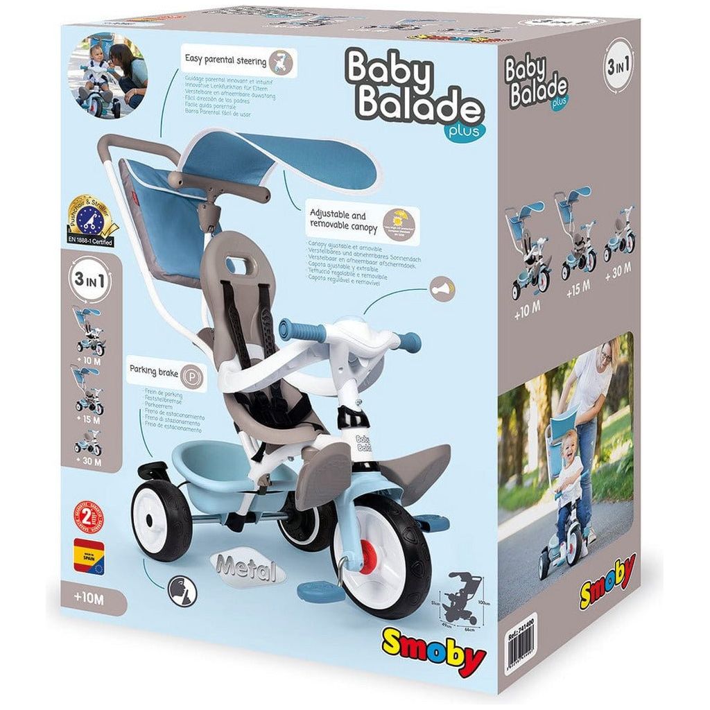 blue Smoby Baby Balade Trike box