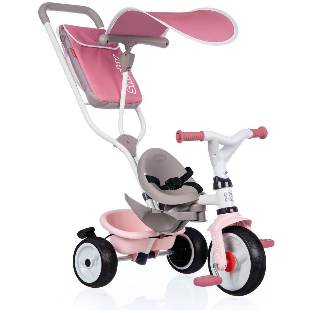 Smoby Baby Balade Trike in pink with canopy up