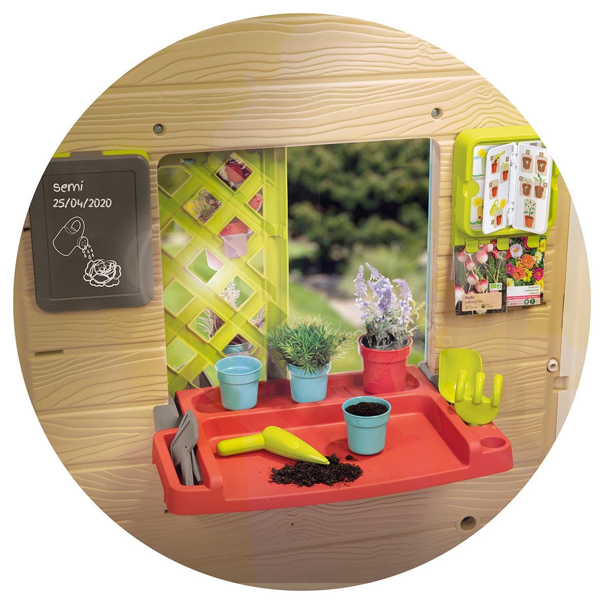 window and potting table from Smoby Garden House