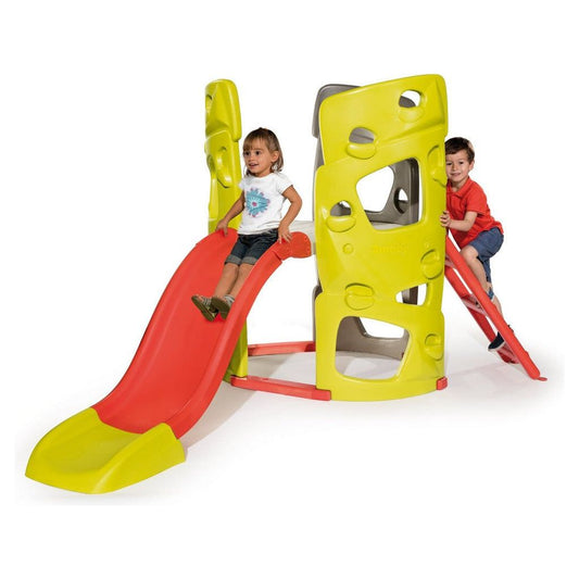 children playing on Smoby Climbing Tower with Water Connection 2 Years +