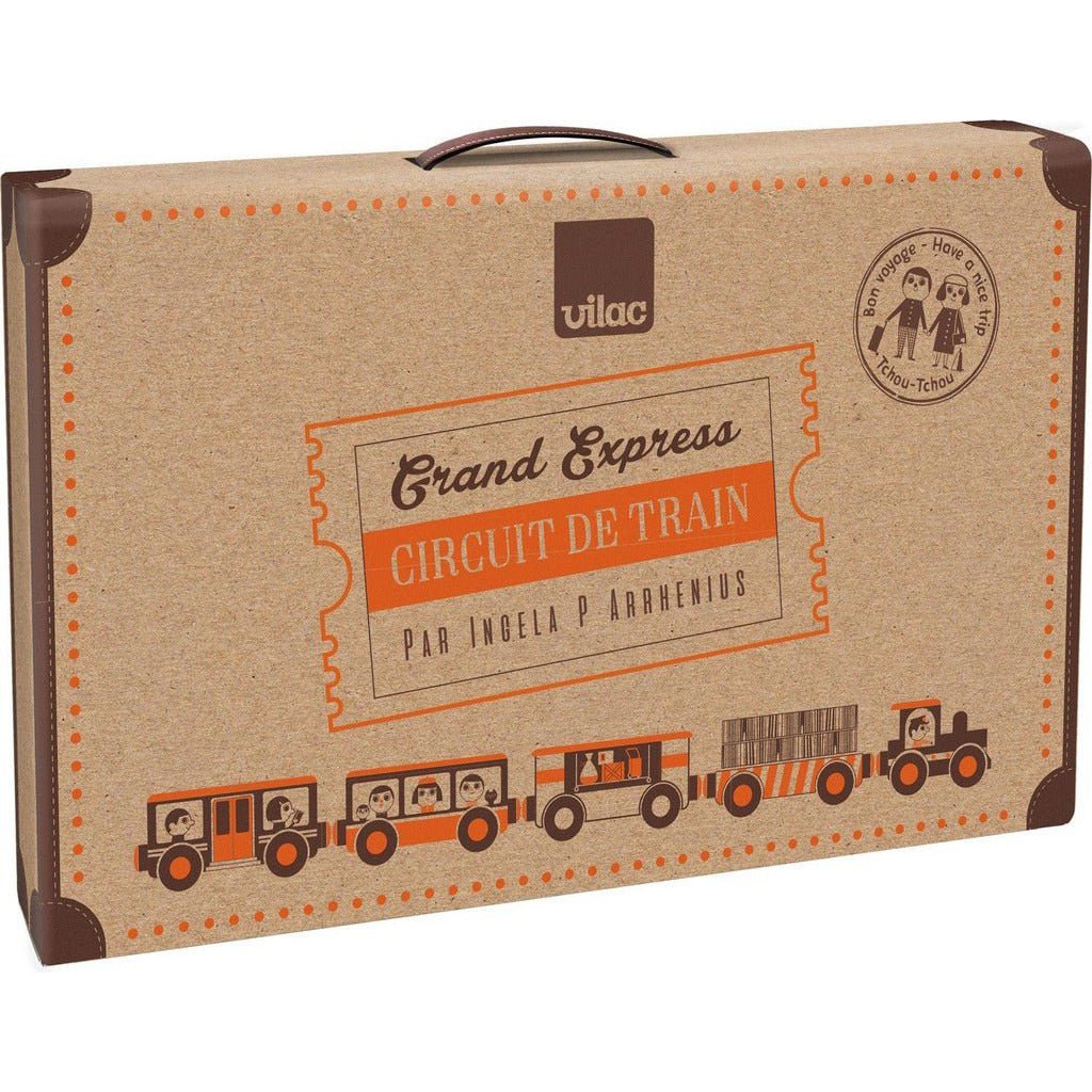 Vilac Grand Express Wooden Train Circuit in box