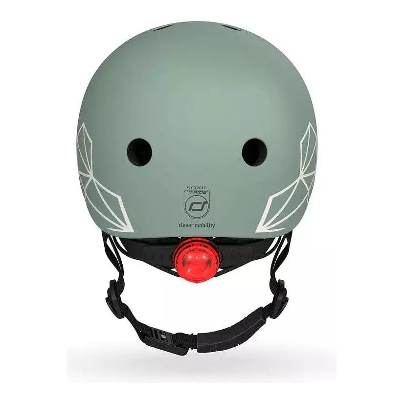 Scoot and Ride Helmet - XXS - S - Green Lines back with LED light
