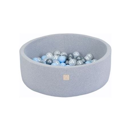 Misioo Joy Cotton Ball Pit Grey with 200 Grey and Blue Balls side