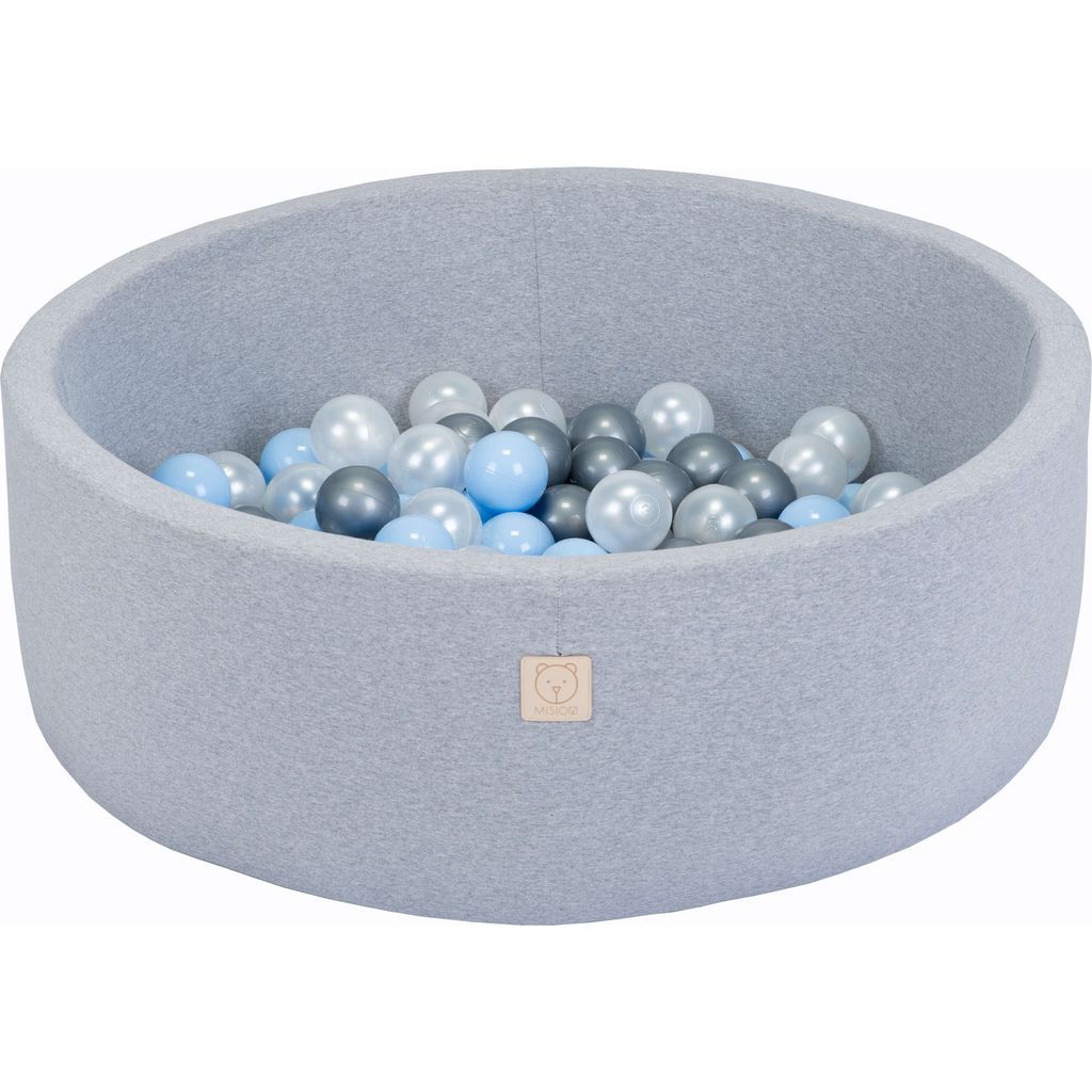 Misioo Joy Cotton Ball Pit Grey with 200 Grey and Blue Balls