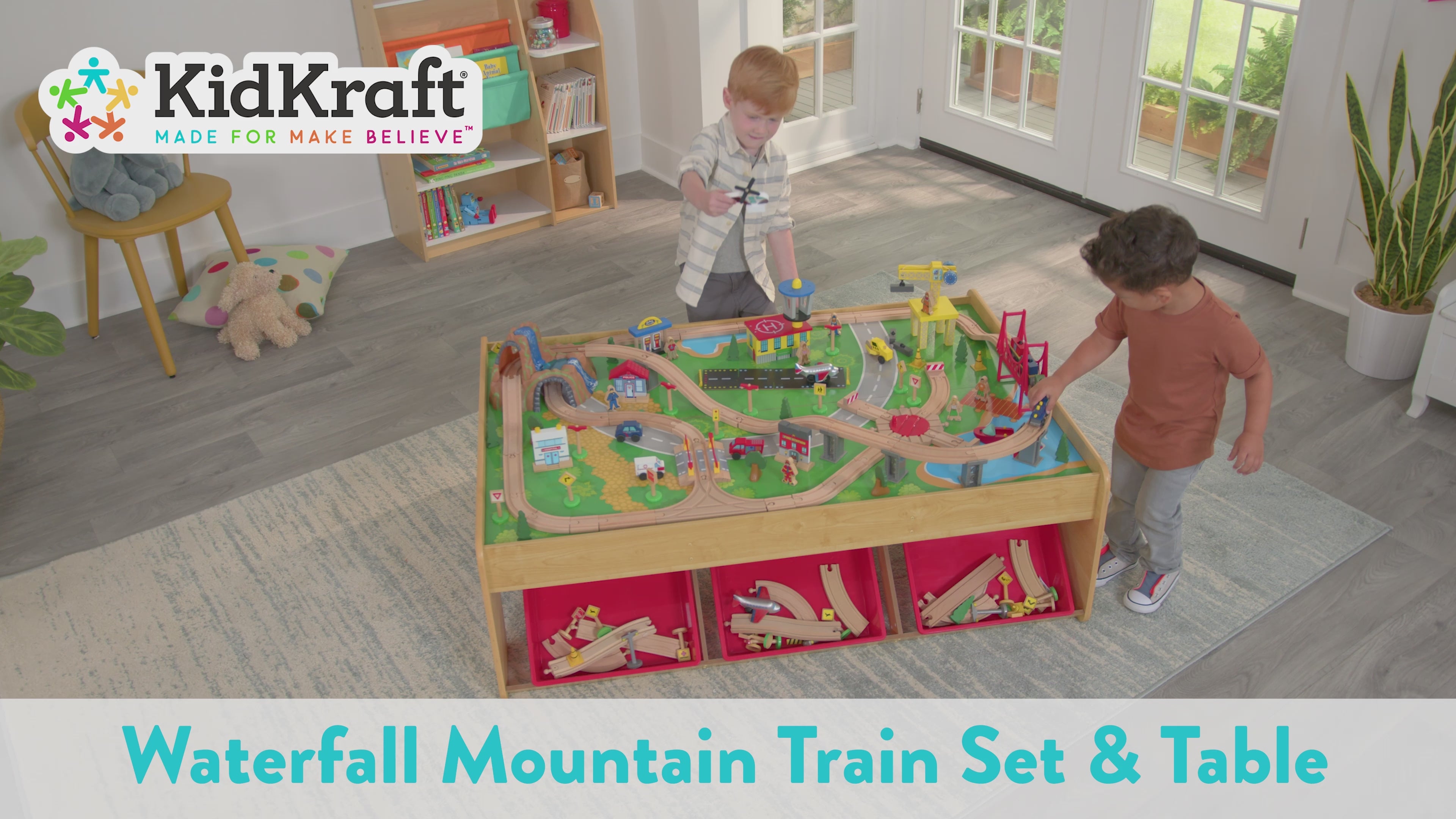 Kidkraft waterfall mountain train set hot sale & table