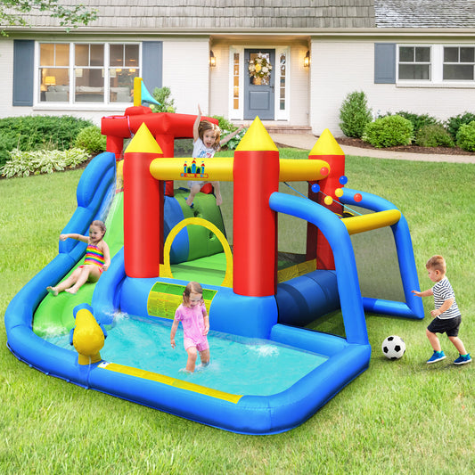 7-in-1 Inflatable Water Slide & Bouncy Castle without Blower