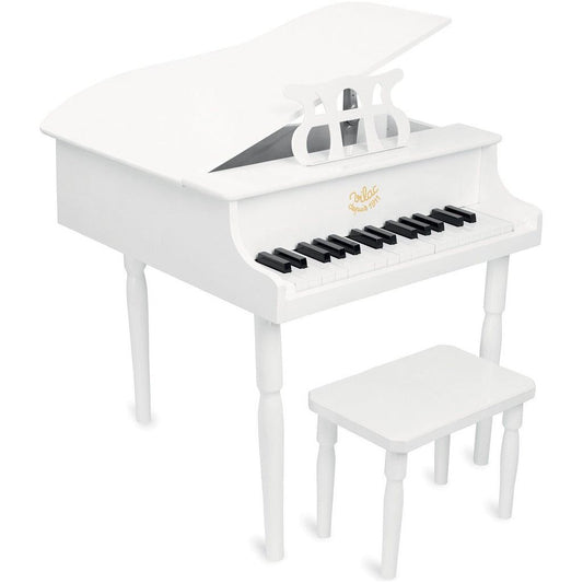 Vilac Wooden Grand Piano and Stool - White