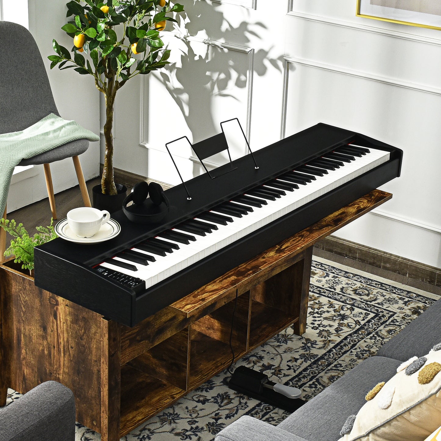 Full Size Weighted 88-Key Digital Piano for Beginner-Black