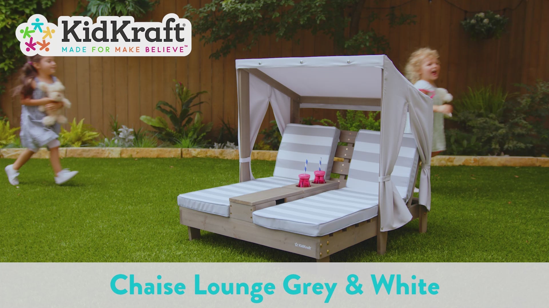 Kidkraft double chaise lounge with online cupholders