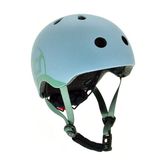 Scoot and Ride Helmet - Steel - XXS- S front with strap