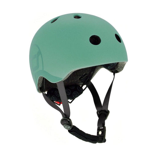 Scoot and Ride Helmet Forest Green - S-M with magnetic chin strap