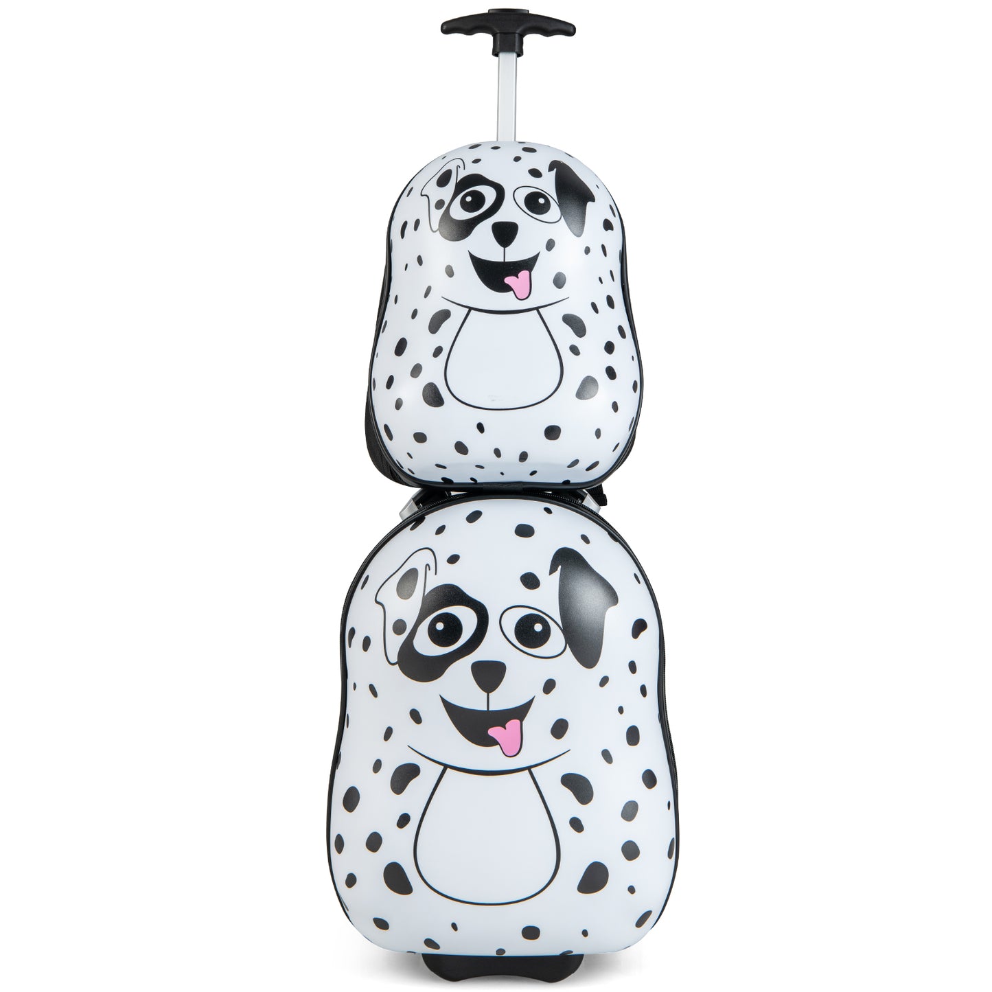 2 Piece Kids Luggage Set with Wheels and Height Adjustable Handle - Dalmatian